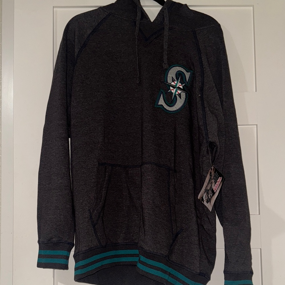 Stitches Charcoal and Teal Men's Hoodie Sweater